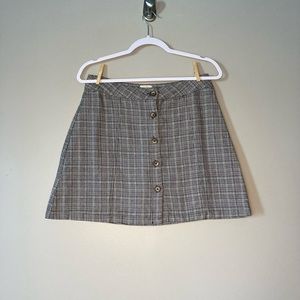GB Plaid M Skirt Mini Buttons Schoolgirl Dark Academia Sexy.